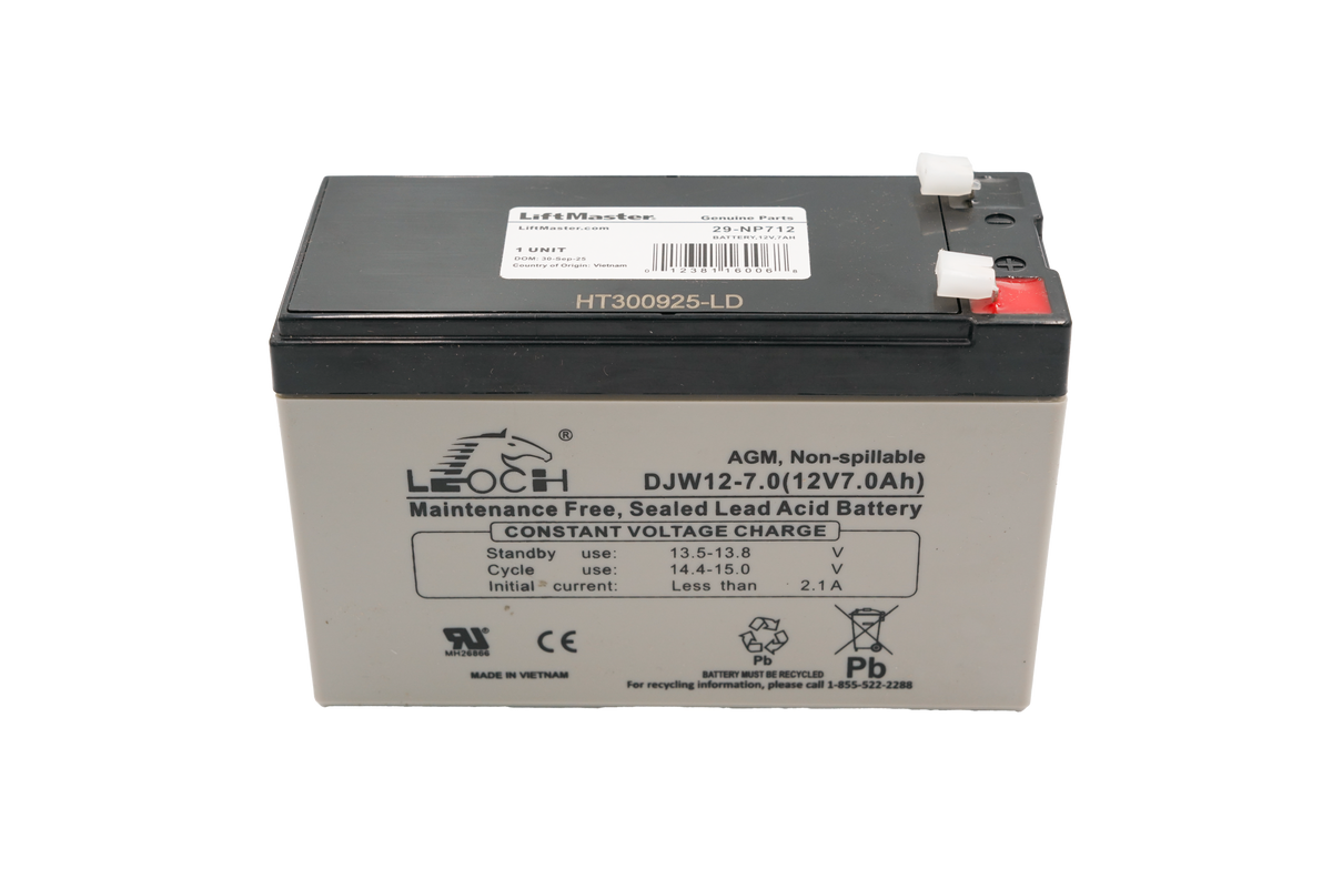 LiftMaster 12V Battery for Gate & Garage Door Opener - NSD SMART