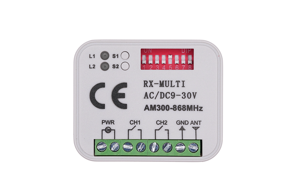 Universal 2 channel multi-code receiver for various gate motors - NSD SMART