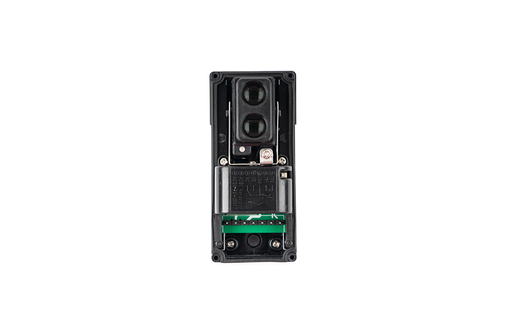 Inside view of Elsema PE1500 photo beam with wiring terminals - NSD SMART