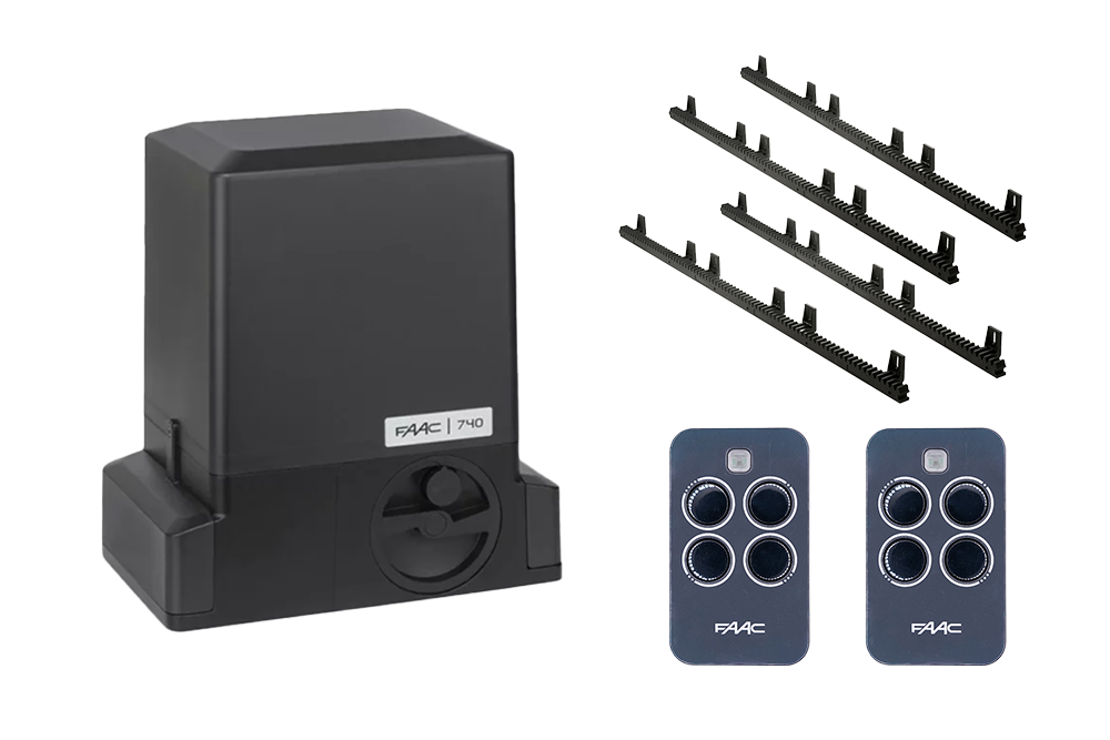 FAAC 740 complete residential sliding gate motor installation kit - NSD SMART