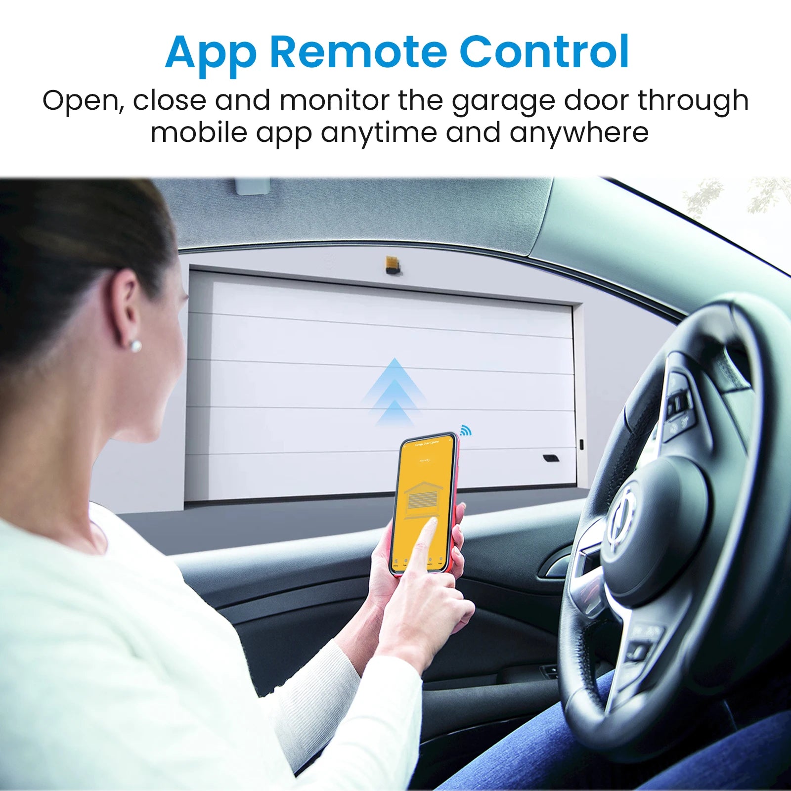 Remote garage door control via smartphone app from inside a car - NSD SMART