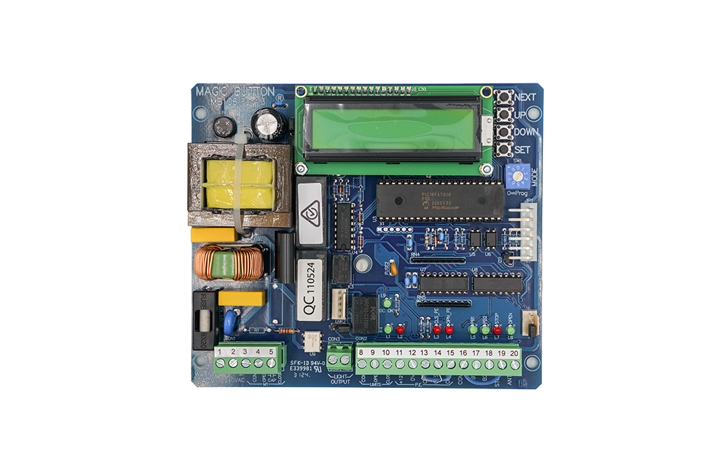 Magic Button MB106 garage door and gate motor control circuit board - NSD SMART