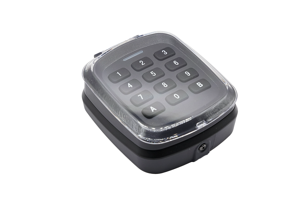 Slim design black wireless keypad remote for multi-frequency motors - NSD SMART