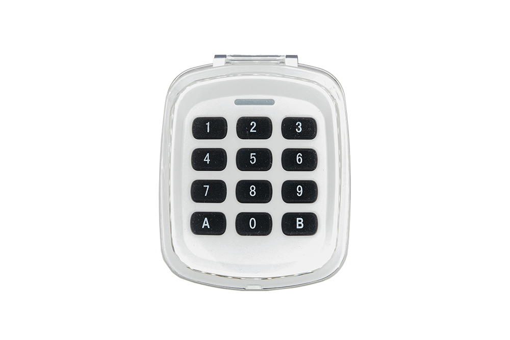 White universal multi-frequency wireless keypad for gates and garages - NSD SMART