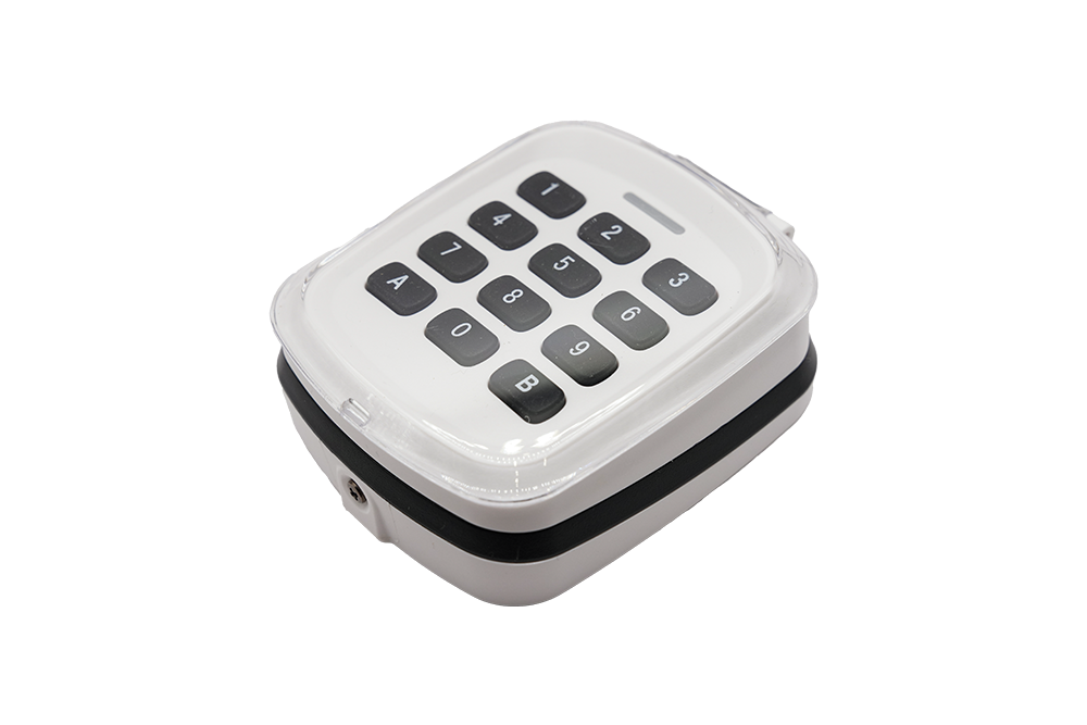 280-868MHz white wireless keypad remote for secure gate access - NSD SMART