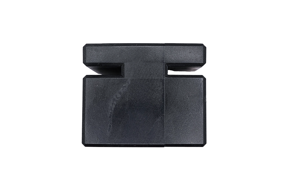 Heavy-duty black 75mm nylon guide block for automated gates - NSD SMART