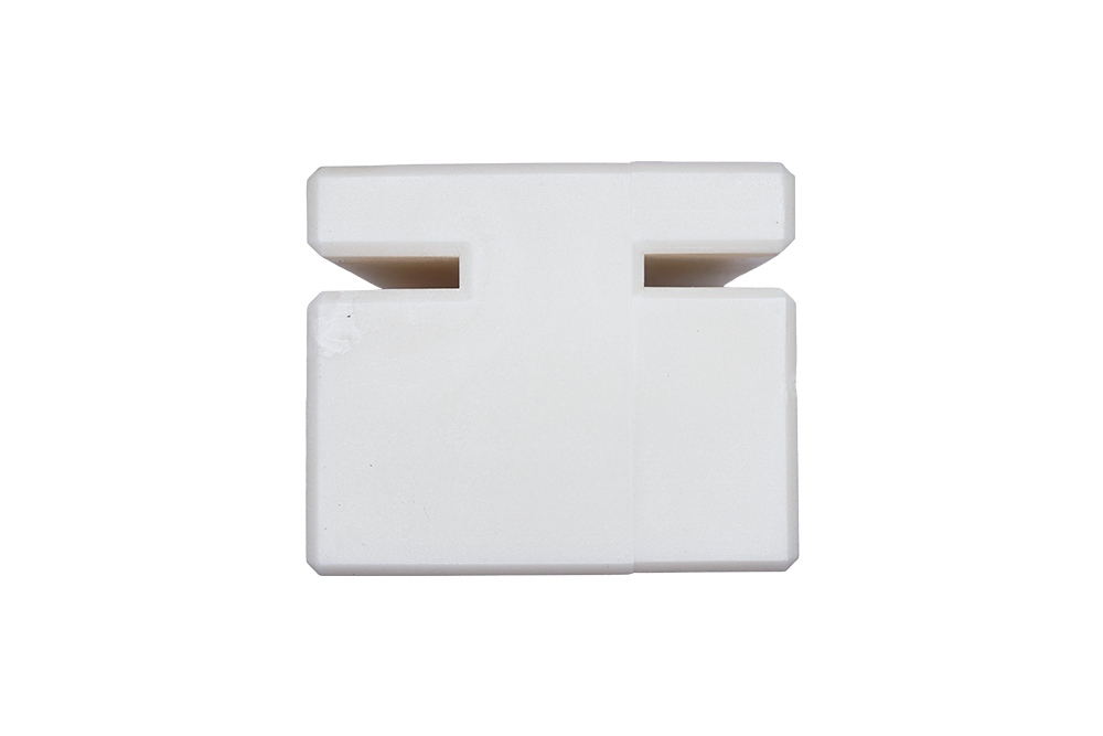 Sliding gate 75mm nylon guide block in white - Main View - NSD SMART