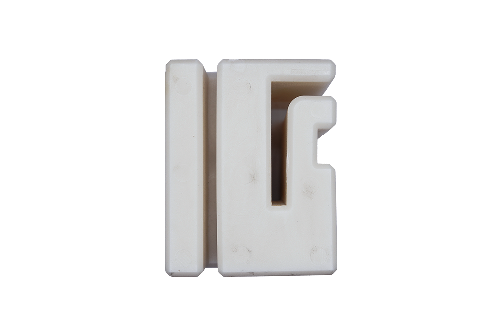Technical detail of 75mm white gate guide block component - NSD SMART