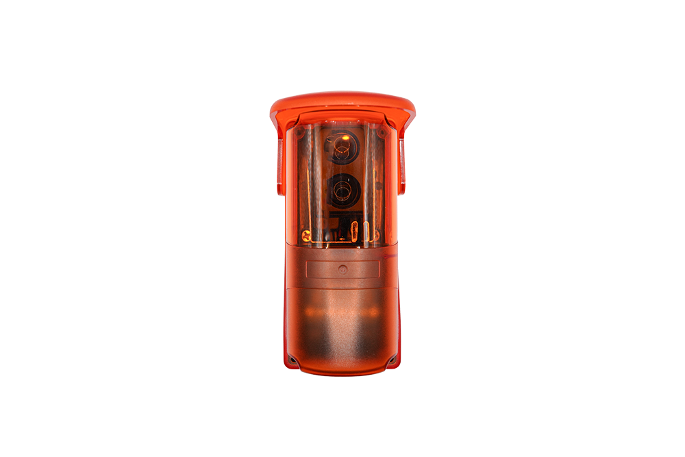 Front view of heavy-duty long-range reflector photocell with weatherproof housing - NSD SMART